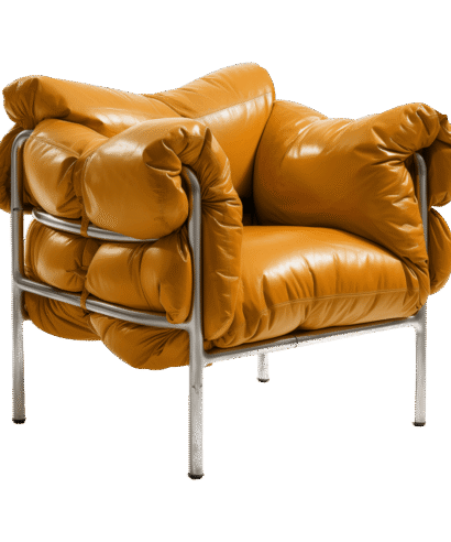 Living Room Accent Chair - Brown, Leather